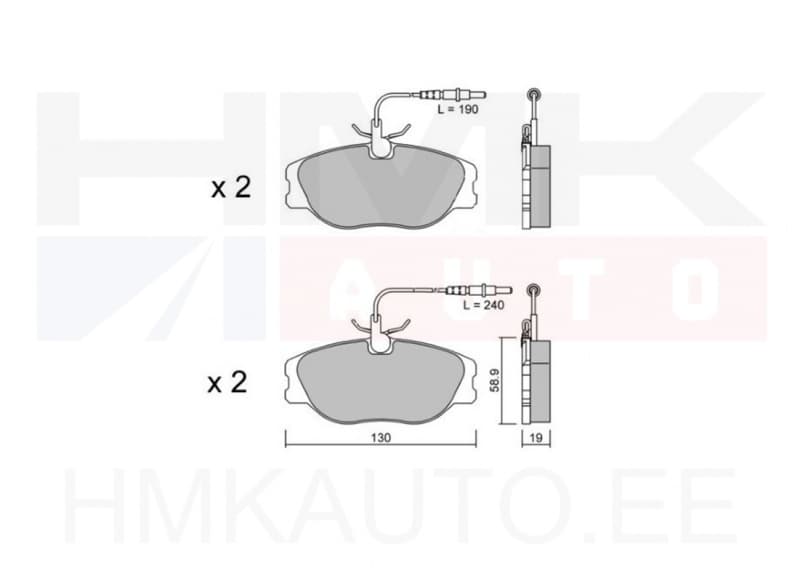 Piduriklotside komplekt eesmine Jumpy/Expert/Scudo/806