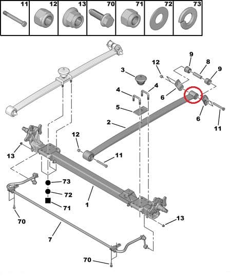 Lehtvedru kinnituspuks tagumine OEM Jumper/Boxer/Ducato 2006-  >>1397624080