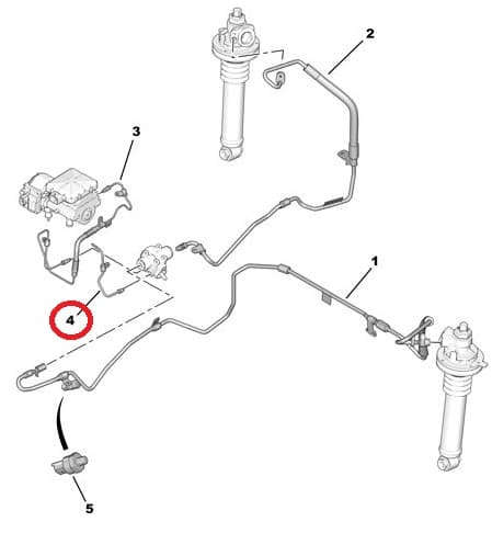 Esivedrustuse hüdraulika toru OEM Citroen C6