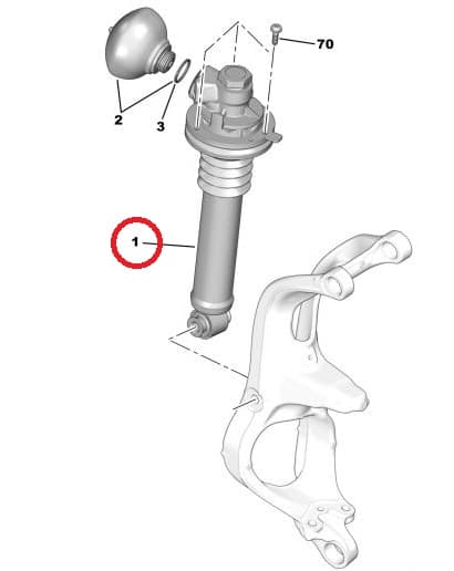 Amortisaator eesmine parem OEM Citroen C5 2008-/C6 (hüdrauliline)