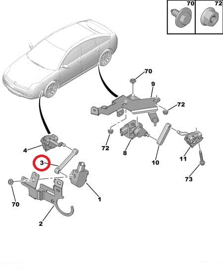 Tulede/nivoo kõrguseanduri hoob esisillale OEM Citroen C5/C6/Peugeot 508