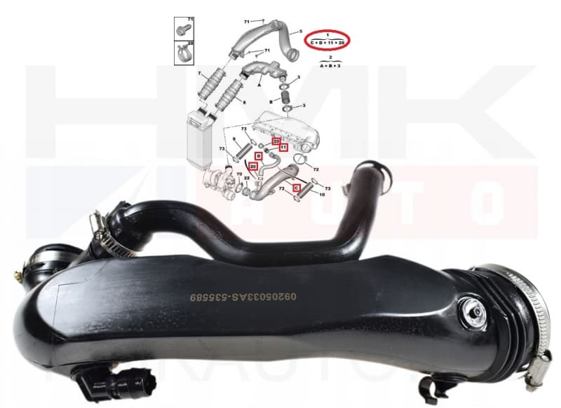 Õhufiltri toru Citroen/Peugeot