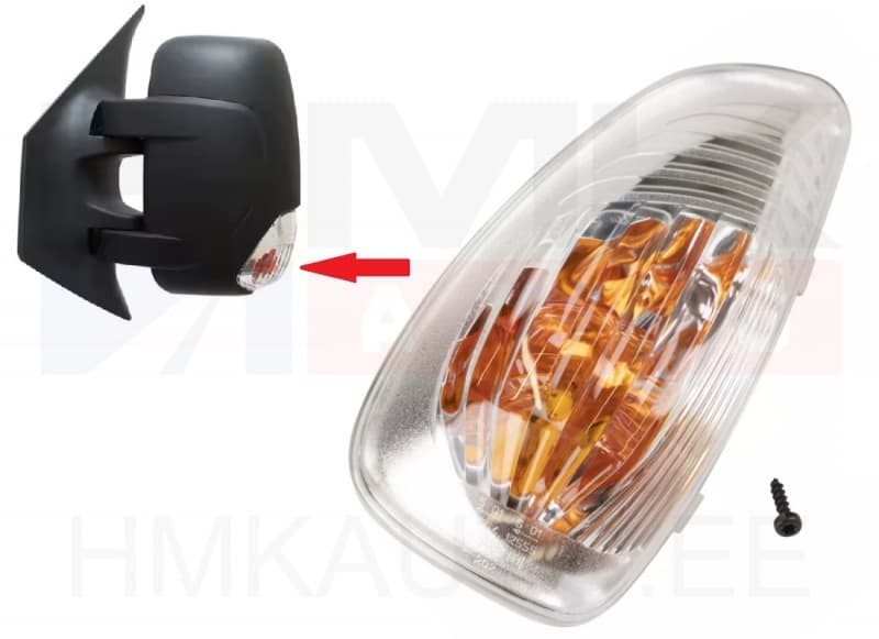 Suunatuli peeglis vasak "oranz" Renault Master 2010- (16W pirn)