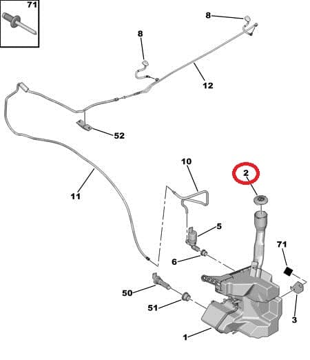 Klaasipesupaagi kork OEM Citroen/Peugeot