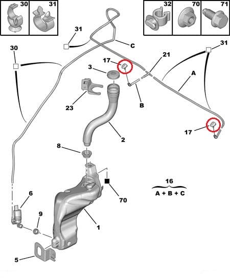 Klaasipesuri pihusti Citroen C4/ Peugeot 308