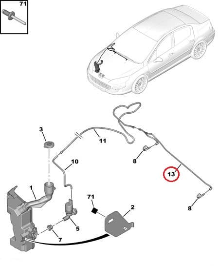 Klaasipesuri voolik Peugeot 407