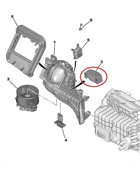 Salongiventilaatori juhtplokk OEM Citroen C4 Picasso