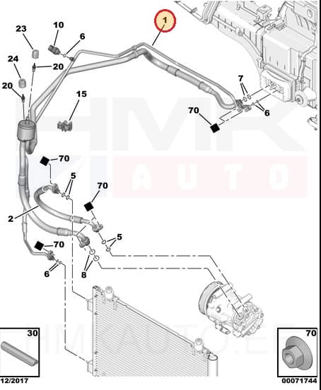 Konditsioneeri torud OEM Citroen Berlingo / Peugeot Partner 08-