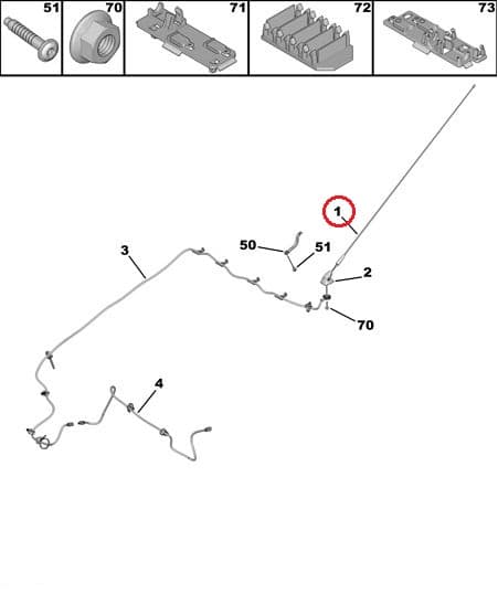 'Antenni vars OEM Peugeot/Citroen (keere 6mm, pikkus 700mm)
