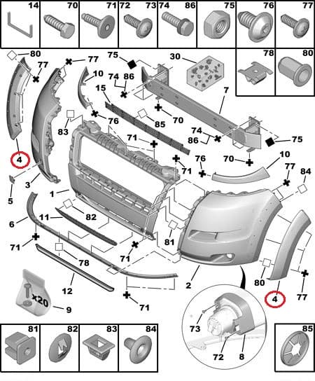 Esistange rattakoopa liist parem OEM Jumper/Boxer/Ducato 2006-