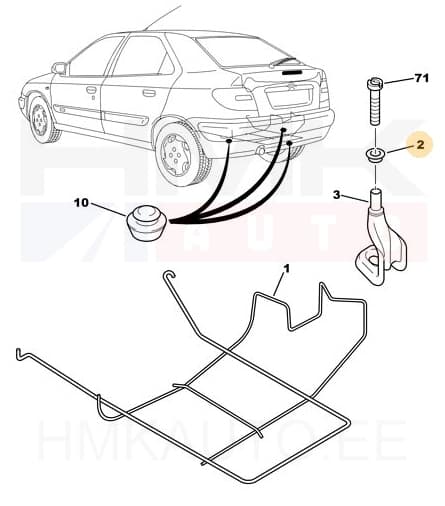 Varuratta kinnituse seib OEM Berlingo/Partner/Xsara