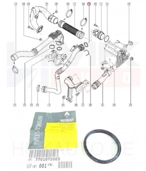 Turbo õhutoru tihend OEM Renault 1,5DCI K9K