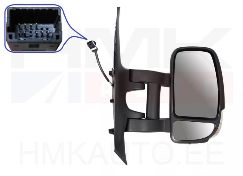 Küljepeegel parem elektriline Renault Master 2010- (pikk jalg,soojendus, temp. anduriga,9 klemmi)