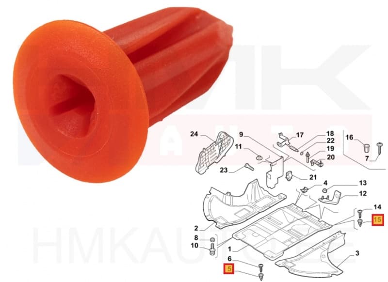 Põhjakaitse tüübel (kruvi pesa) Jumper/Boxer/Ducato 2006-