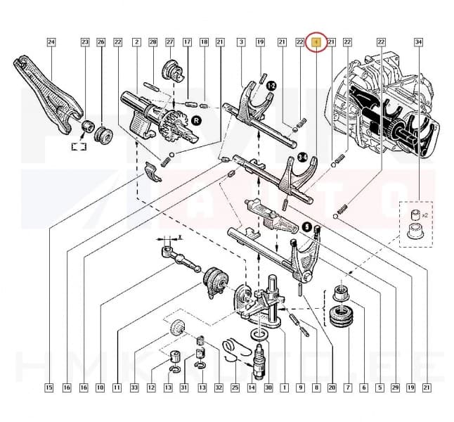 3-4. käigu kahvel OEM Renault