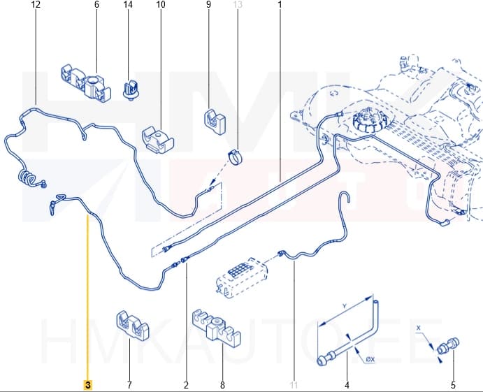 Kütuseaurude toru OEM Renault Megane/Scenic