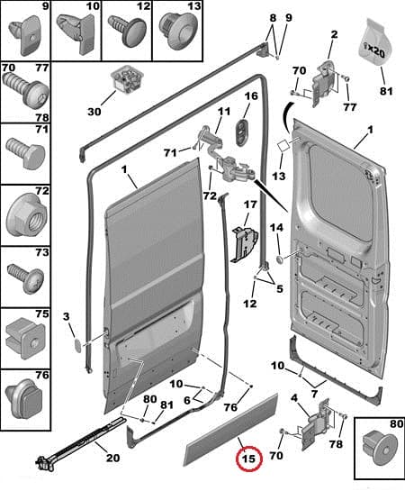 Tagaukse liist parem OEM Jumper/Boxer/Ducato 2006-