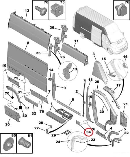 SOODUS!!! Ukseposti (B-piilari) liist parem OEM Jumper/Boxer/Ducato 2006- (L4)