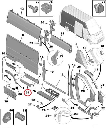 'Külgpaneeli eesmine liist parem OEM Jumper/Boxer/Ducato 2006- L4