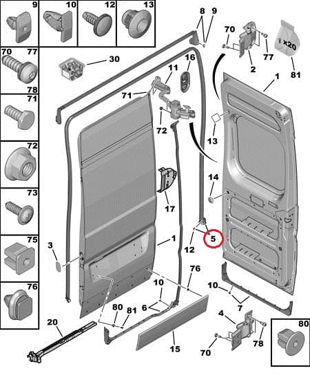 Tagauste ava tihend OEM Jumper/Boxer/Ducato 06- H2