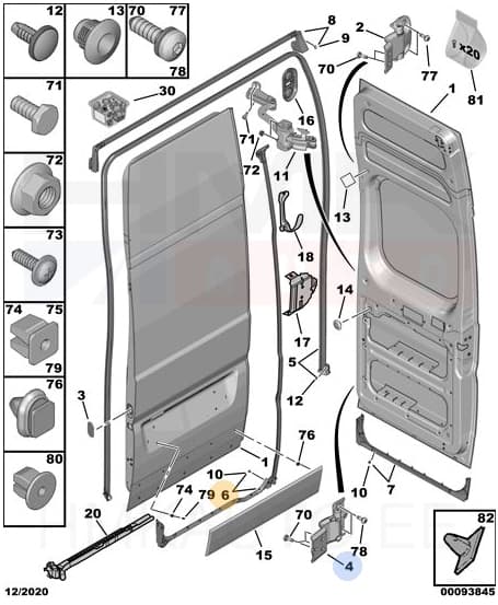 Tagaukse tihend vasak OEM Jumper/Boxer/Ducato 2006- H3