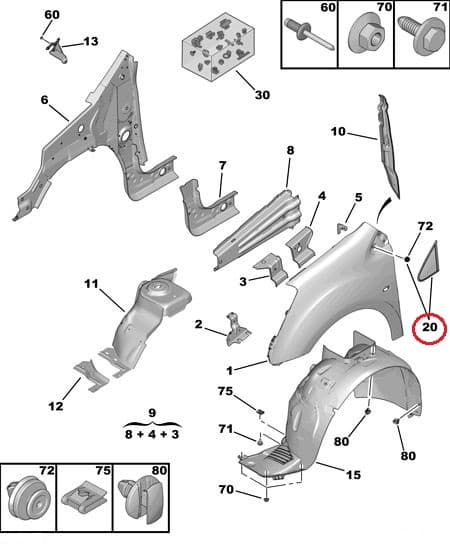 Esitiiva liist vasak OEM Citroen Berlingo/Peugeot Partner 2008-