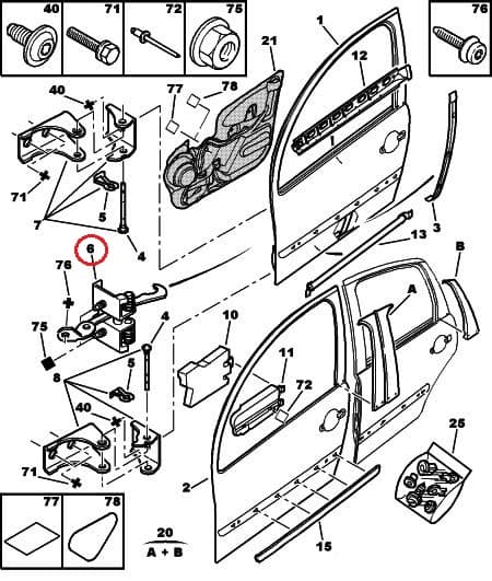 Uksepiiraja esiuksele OEM Citroen C3
