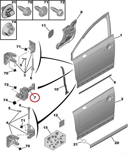 Uksepiiraja esiuksele OEM Citroen C4