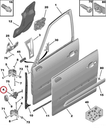 Uksepiiraja esiuksele OEM Citroen C4 Picasso