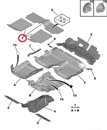 Põrandamattide komplekt OEM Peugeot 508