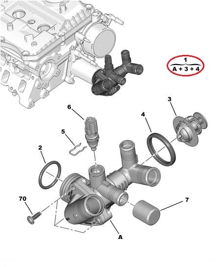 Termostaat korpusega OEM Jumper/Boxer/Ducato 2,2HDI 2011-