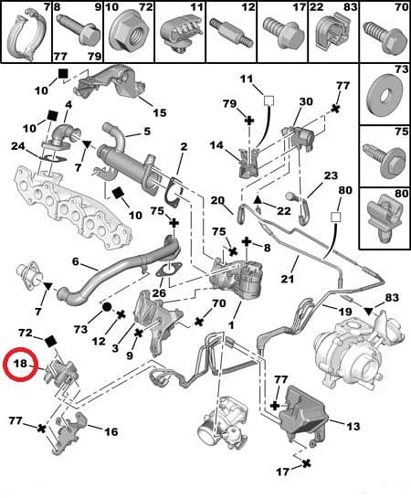 EGR juhtsolenoid OEM Citroen/Peugeot 2,0HDI