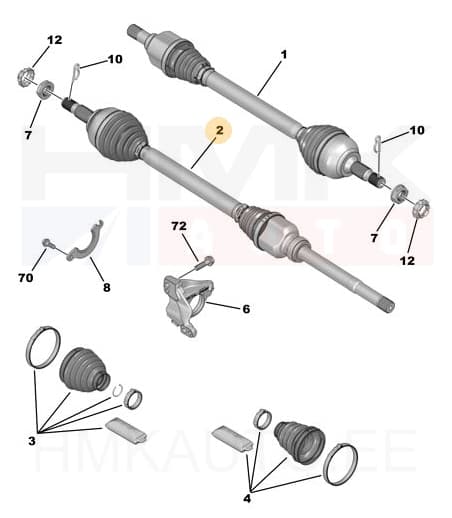Veovõll komplektne parem OEM Citroen Jumpy/Peugeot Expert 508