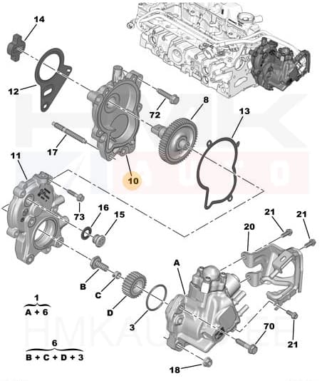 Kõrgsurvepumba ülekande korpus OEM Jumper/Boxer 2,0HDI/2,2HDI 2015-