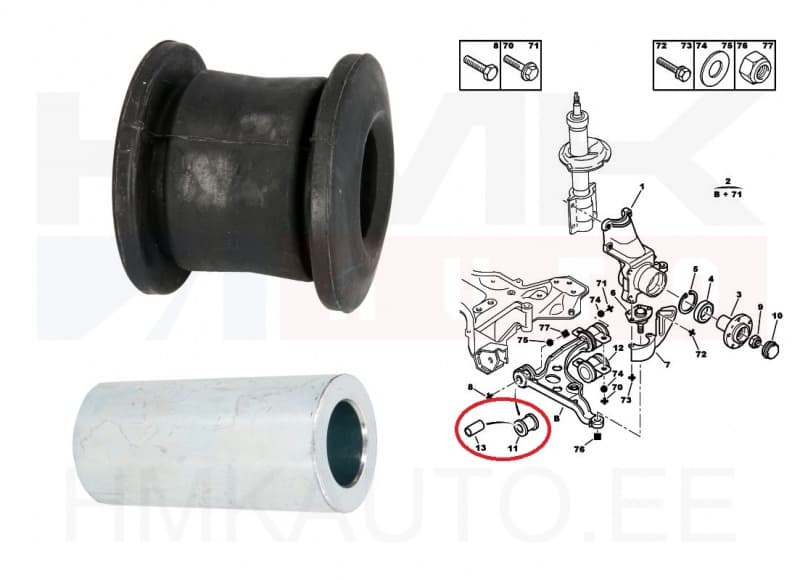 Esisilla õõtshoova puks, alumine eesmine Jumper/Boxer -06 (koos hülsiga)