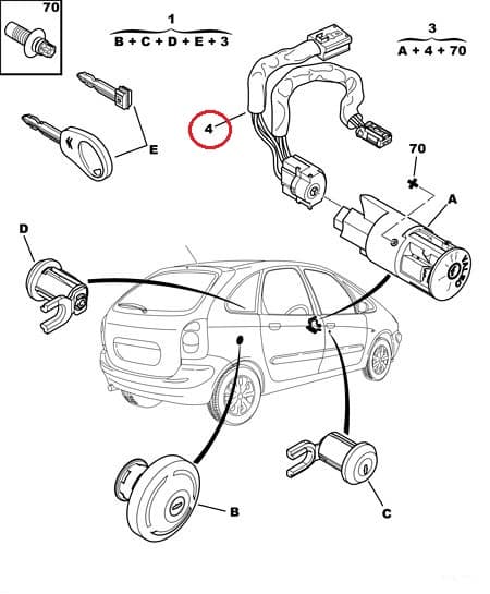 Süüteluku kontaktplaat OEM Citroen Xsara Picasso