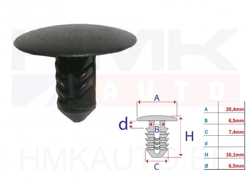 Polstri tüübel Citroen/Peugeot/Renault/Fiat (1tk.)