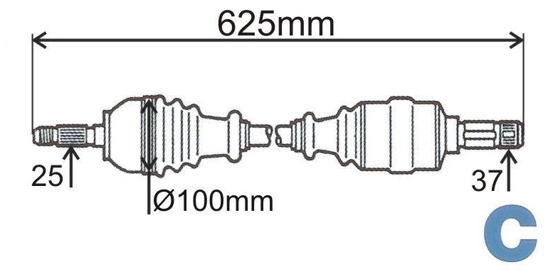 Veovõll komplektne vasak Citroen C5 2,2HDI