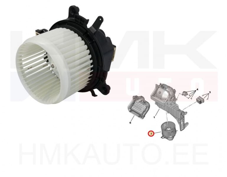 Salongiventilaator Jumpy/Expert 2016-, Berlingo/Partner/Rifter 2018-