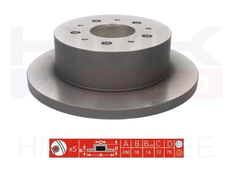 Piduriketas tagumine Jumper/Boxer/Ducato 2006-  15"  280/16mm