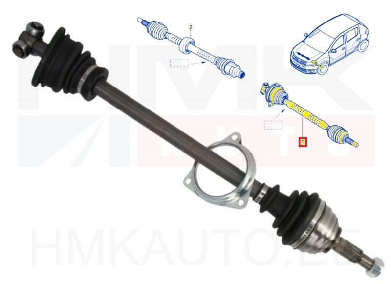 Veovõll komplektne vasak Dacia Logan,Sandero