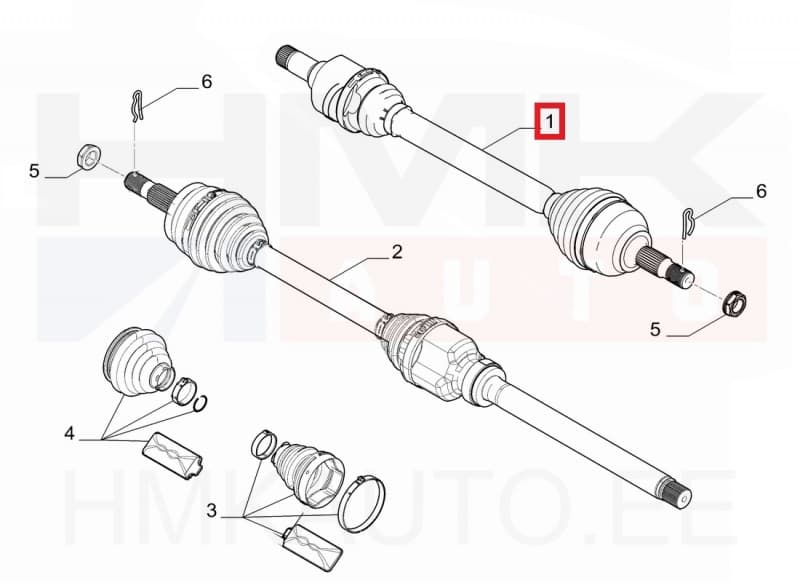 Veovõll komplektne vasak Citroen Jumpy/Peugeot Expert 2016- (AM6/AMN8)