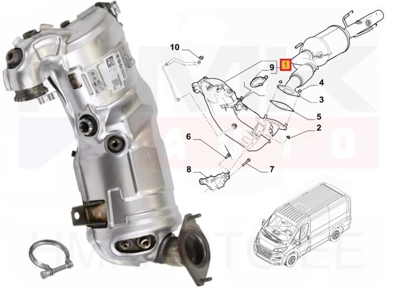 Tahmafilter(DPF/FAP) OEM Fiat Ducato 2,3D 2018- Euro6