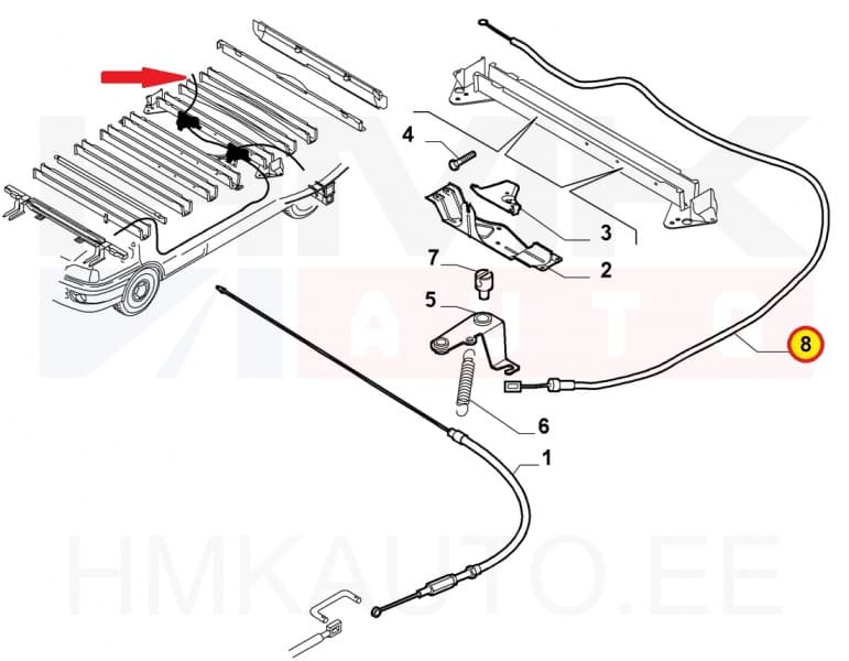 Seisupiduritross tagumine OEM Fiat Ducato 3,0CNG 09-  MWB (Paremale rattale)