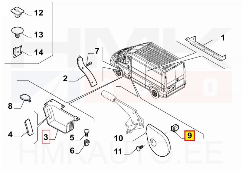 Tüübel (kruvi pesa) OEM Jumper/Boxer/Ducato 2006- (1tk.)