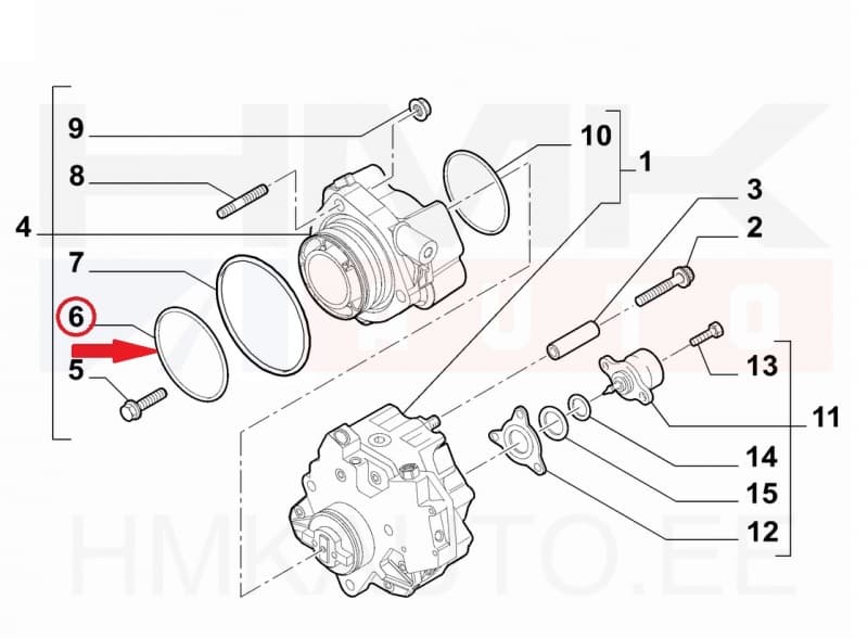 Kõrgsurvepumba korpuse tihend OEM Jumper/Boxer/Ducato/Daily 3,0HDi