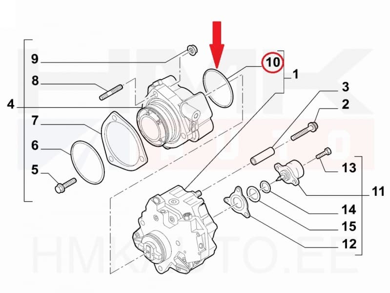 Kõrgsurvepumba tihend OEM Jumper/Boxer/Ducato/Daily 3,0HDi 44,2x3