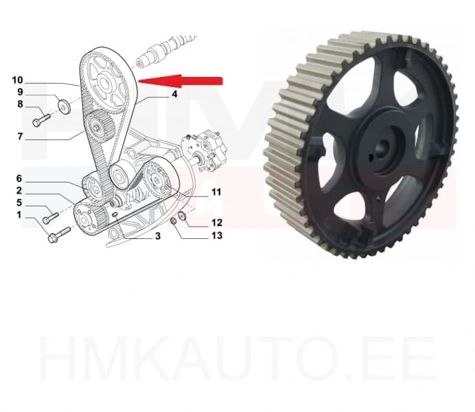 Nukkvõlli rihmaratas OEM Fiat Ducato 2,3JTD
