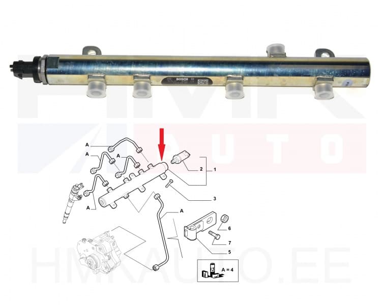 Ühisanuma toru(anduriga) OEM Jumper/Boxer 3,0HDi / Ducato/Daily 2,3JTD/3,0JTD Euro4