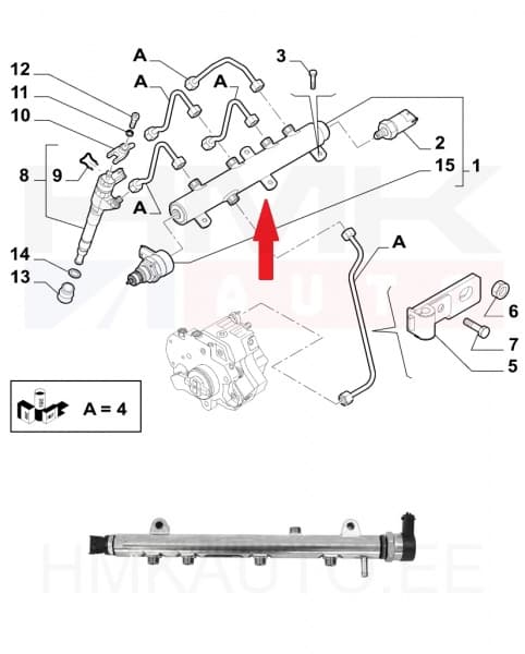 Ühisanuma toru(anduritega) OEM Jumper/Boxer/Ducato/Daily 3,0JTD Euro5